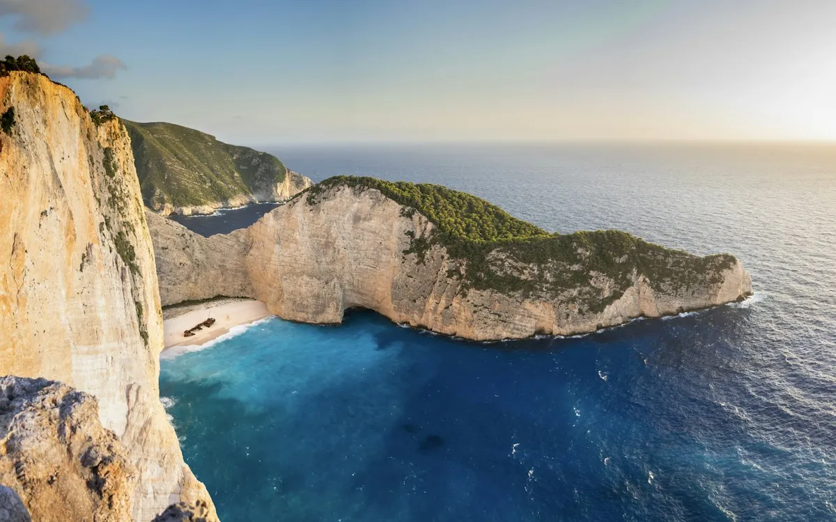 Navagio beach on Zakynthos, Greece